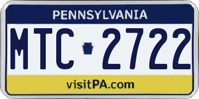 PA license plate MTC2722