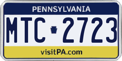 PA license plate MTC2723