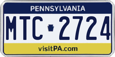 PA license plate MTC2724