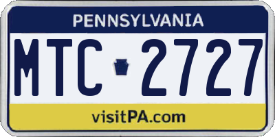 PA license plate MTC2727