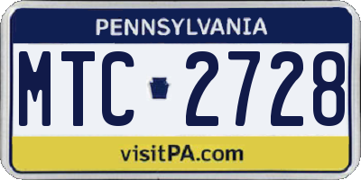 PA license plate MTC2728
