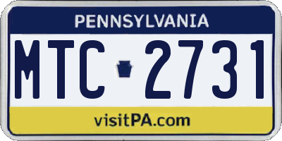 PA license plate MTC2731