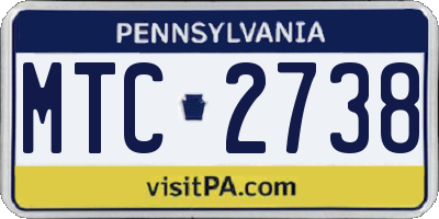 PA license plate MTC2738