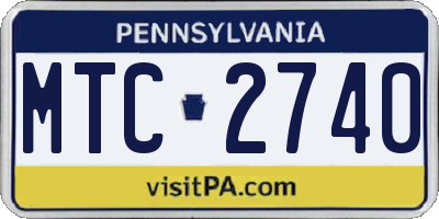 PA license plate MTC2740