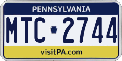 PA license plate MTC2744