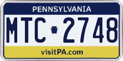PA license plate MTC2748