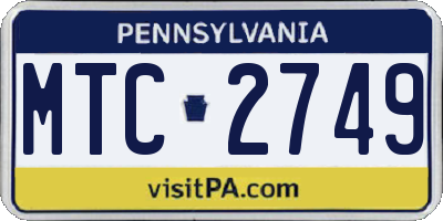 PA license plate MTC2749