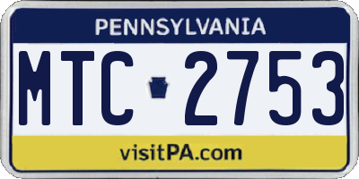 PA license plate MTC2753