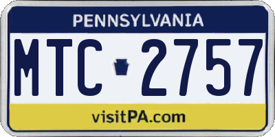 PA license plate MTC2757