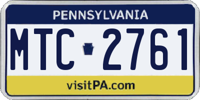 PA license plate MTC2761
