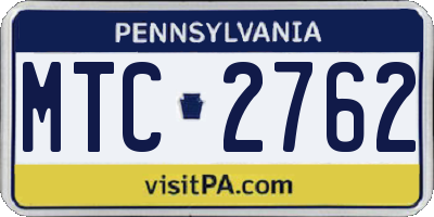 PA license plate MTC2762