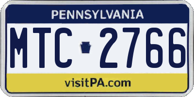 PA license plate MTC2766