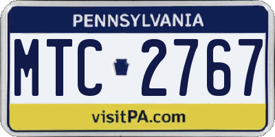 PA license plate MTC2767