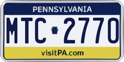 PA license plate MTC2770