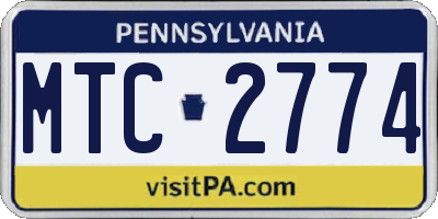 PA license plate MTC2774