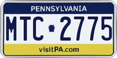 PA license plate MTC2775