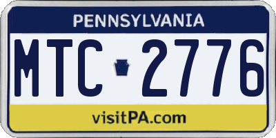 PA license plate MTC2776