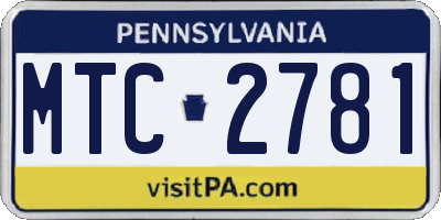 PA license plate MTC2781
