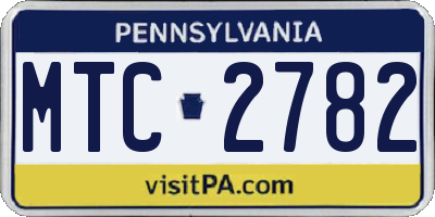 PA license plate MTC2782