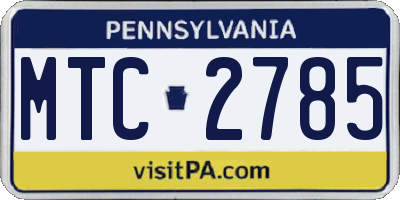 PA license plate MTC2785