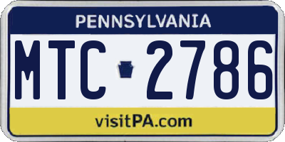 PA license plate MTC2786