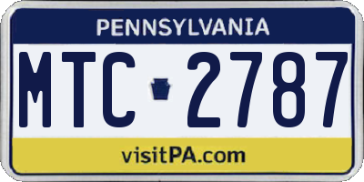 PA license plate MTC2787