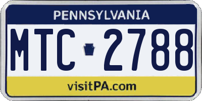 PA license plate MTC2788
