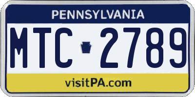 PA license plate MTC2789