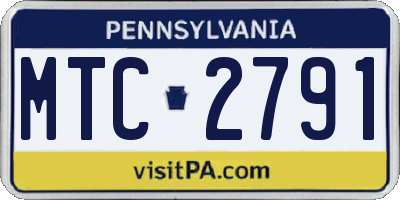 PA license plate MTC2791