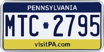 PA license plate MTC2795