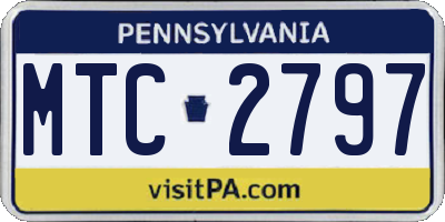 PA license plate MTC2797