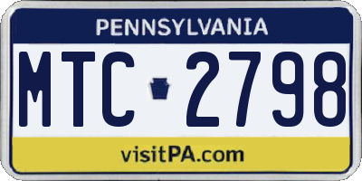 PA license plate MTC2798