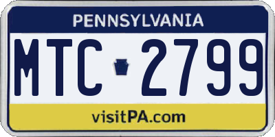 PA license plate MTC2799