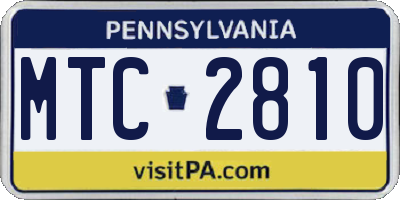 PA license plate MTC2810