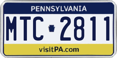 PA license plate MTC2811