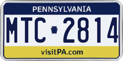 PA license plate MTC2814