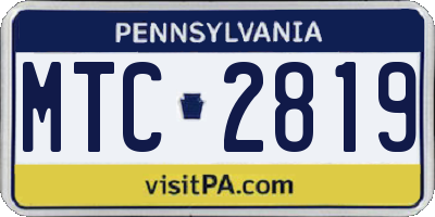 PA license plate MTC2819