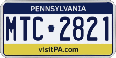 PA license plate MTC2821