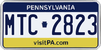 PA license plate MTC2823