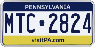 PA license plate MTC2824
