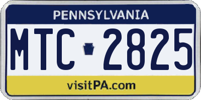 PA license plate MTC2825