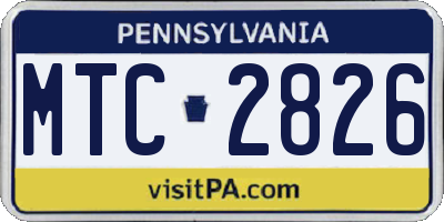 PA license plate MTC2826