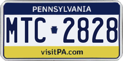 PA license plate MTC2828