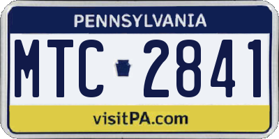 PA license plate MTC2841