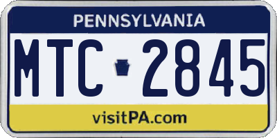 PA license plate MTC2845