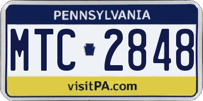 PA license plate MTC2848