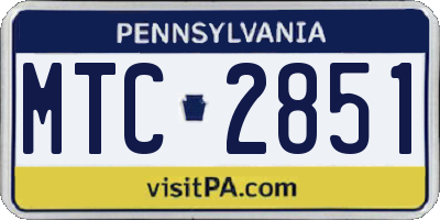 PA license plate MTC2851