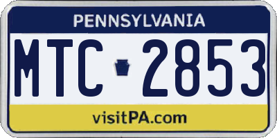 PA license plate MTC2853