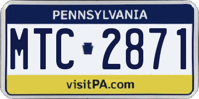 PA license plate MTC2871
