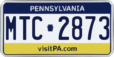 PA license plate MTC2873